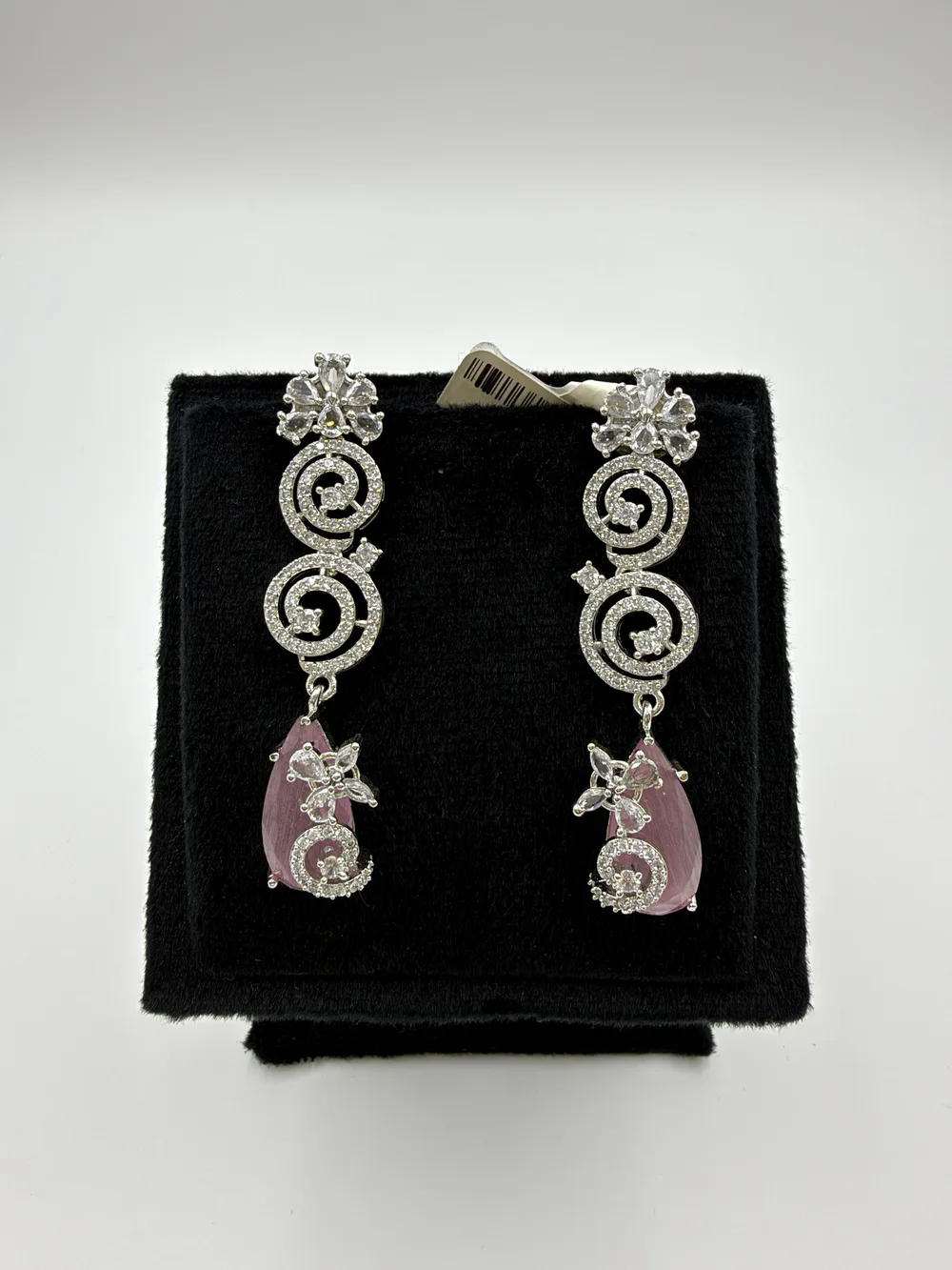 Diamond Rhodium Earrings 2